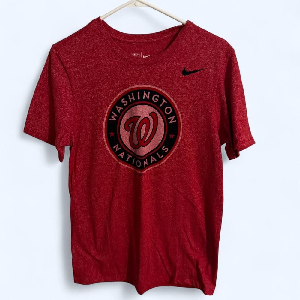 Nike shirt Men M red Washington Nationals MLB baseball athletic cut graphic
